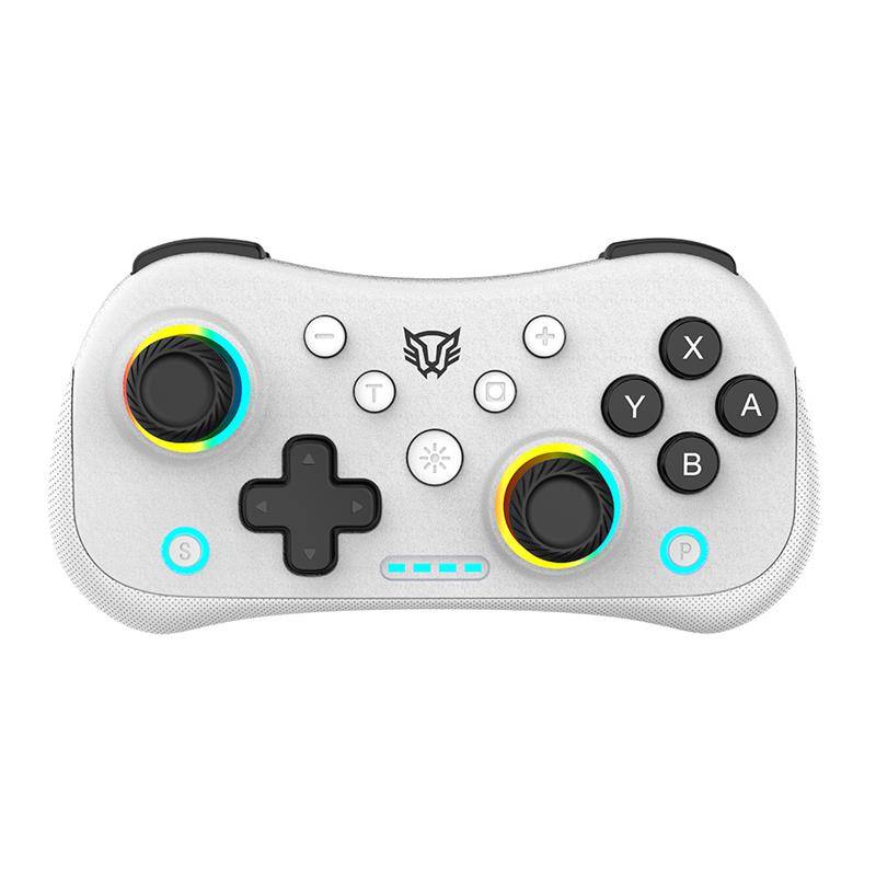 Control BALAM RUSH Inalambrico Kontrol Pocket G555 / Bluetooth 5.0 + Alambrico / Compatible con Nintendo Switch + Lite + Oled + Android + IOS + Pc / Axis Gyro + Funciones Turbo + RGB / Recargable / Blanco Azender