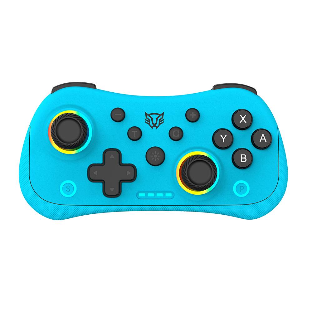 Control BALAM RUSH Inalambrico Kontrol Pocket G555 / Bluetooth 5.0 + Alambrico / Compatible con Nintendo Switch + Lite + Oled + Android + IOS + Pc / Axis Gyro + Funciones Turbo + RGB / Recargable / Azul Azender