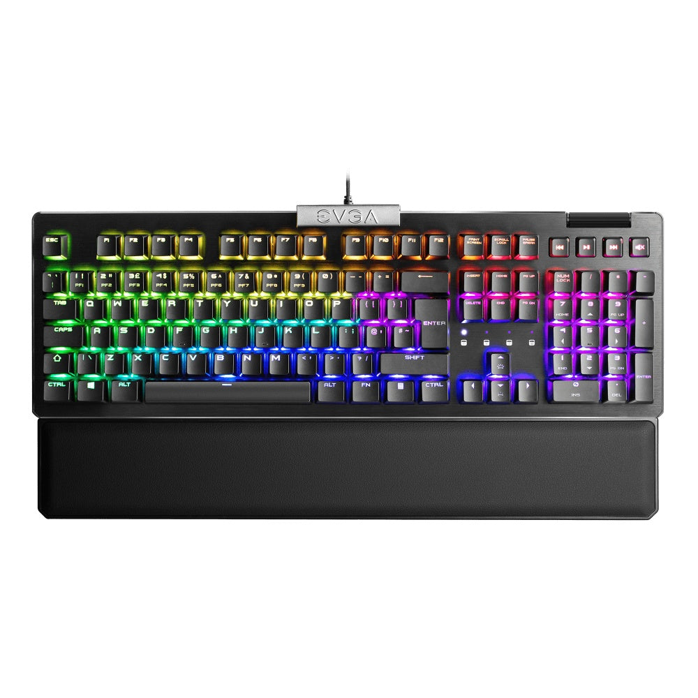 Teclado Gamer EVGA Z15 RGB Multi Mecanico Switch Kailh Speed Bronze Alambrico reposa muñecas magnetico Negro (Español)
