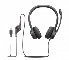 Logitech Audífonos con Micrófono H390, Alámbrico, 1.9 Metros, USB, Grafito