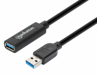 MANHATTAN Cable Extension 153737, 3m, Conectores USB, Ideal para Oficina