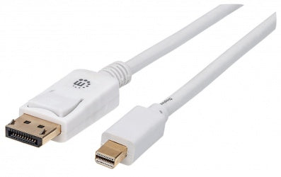 Cable Manhattan Mini Displayport M-M Para Monitor 2M Color Blanco - 324748 FullOffice.com