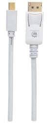 Cable Manhattan Mini Displayport M-M Para Monitor 2M Color Blanco - 324748 FullOffice.com
