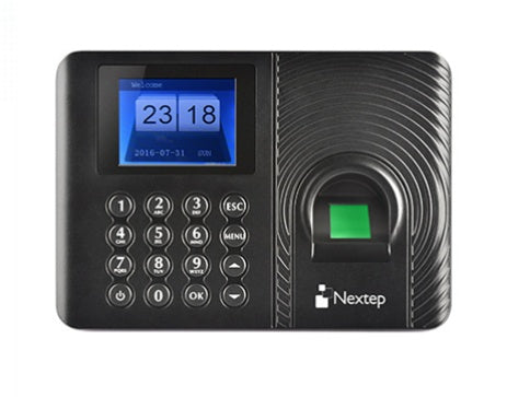 Reloj Checador De Huella Digital Nextep Ne-230 Hasta 1000 Huellas Diferentes Pantalla Lcd 2.4" No Requiere Software (Descarga Automatica En Memoria Usb)