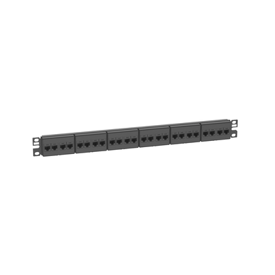 CP24688BL - Panel de Parcheo / 24 Puertos / Categoría 6 / 1 UR / Plano / Negro