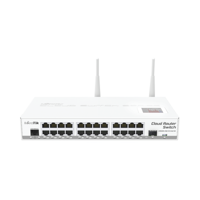 CRS125-24G-1S-2HnD-IN, Switch capa 3, 24xGEth, 1xSFP cage, LCD, WiFi 802.11b/g/n