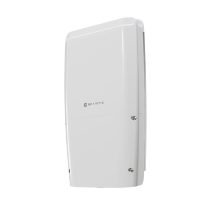 CRS504-4XQ-OUT, Switch exteriores CPU 650MHz, 128MB RAM, 1 Eth 10/100, 4 QSFP28 100G, CD jack y 802.3bt PoE-in, RouterOS