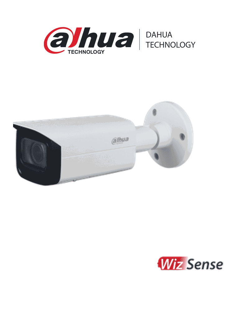 Cámara IP Bullet Dahua IPC-HFW3241TN-ZAS, 2MP, Lente MOT 2.7-13.5mm, IR 60mts, IA WizSense, SMD, POE, WDR, H.265, IP67, IK10, Alarma, Audio