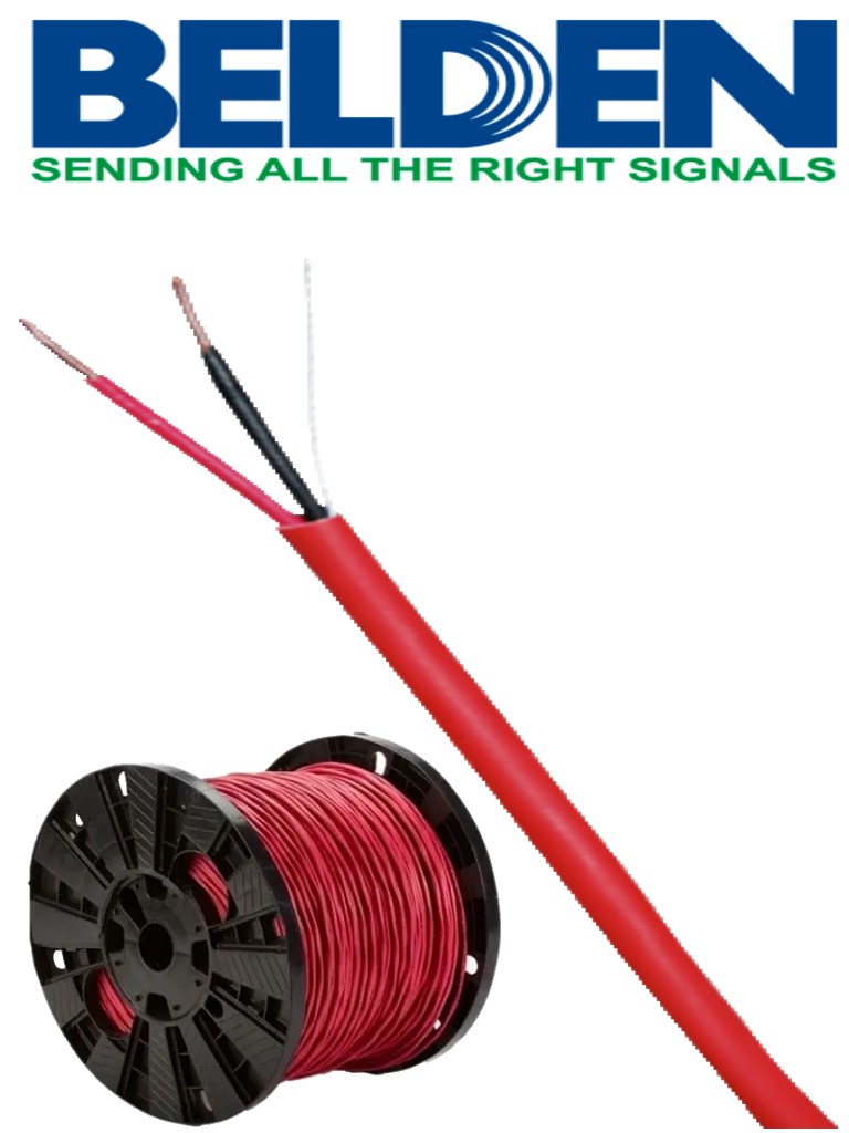 Bobina de cable 2 conductores calibre 16 305m rojo para detección de incendios 5220UL0021000