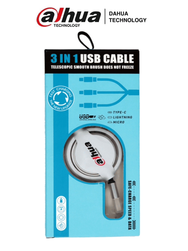 Cable USB a Multiples Conectores Dahua MATPRO032, Logo Dahua, Promocional