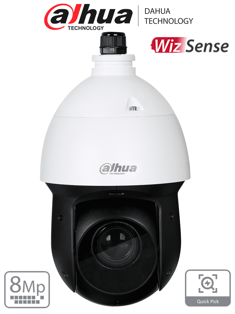 Cámara IP PTZ Dahua SD49825GB-HNR 8MP, 25x Zoom Óptico, IR 100m, H.265, WDR 120dB, SMD 4.0, IP66, Ranura MicroSD, Alarma