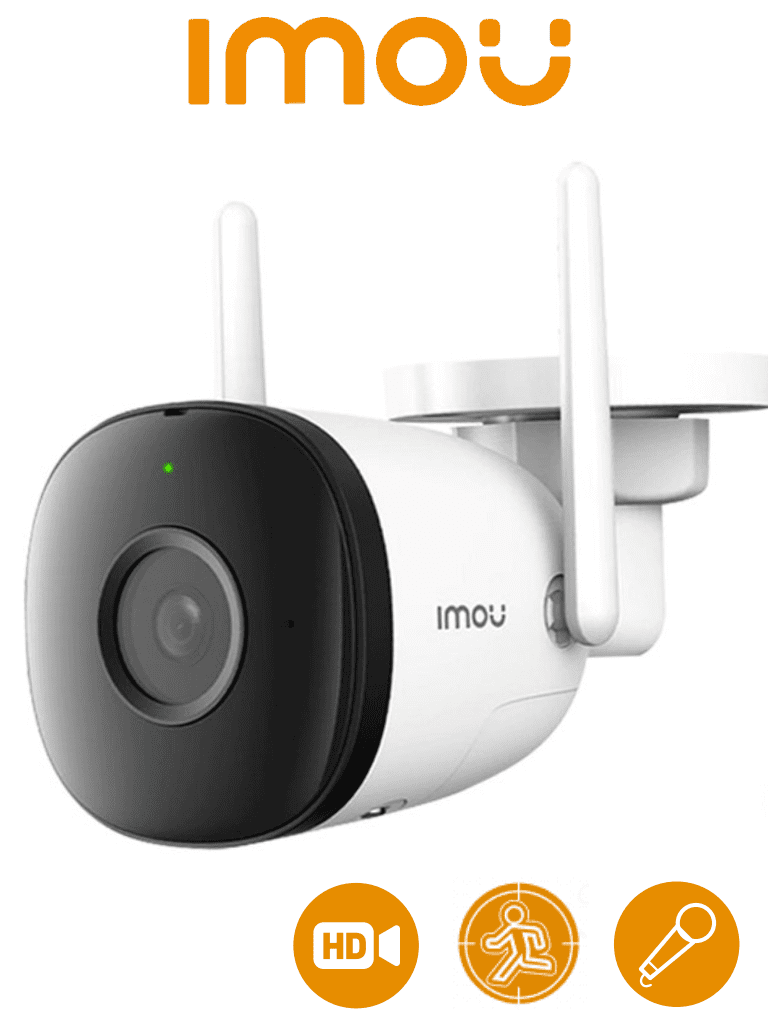 IPC-F22N-0280B-imou IMOU F22n-0280b-imou) - cámara ip bullet wifi de 2 megapíxeles/ micrófono integrado/ 102 grados de apertura/ h.265/ lente de 2.8mm/detección de humanos (evita falsas alarmas)/ ir de 30 metros/ ip67/ ranura para microsd/ #topimou