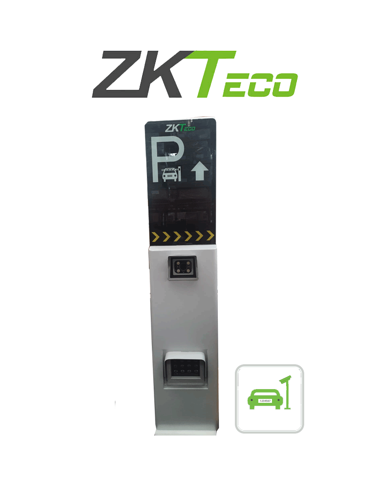 Cámara de Reconocimiento de Placas ZKTeco LPRS4000 - Distancia de 2-10 Metros / Pantalla Led / Licencia de Estacionamiento Biosecurity