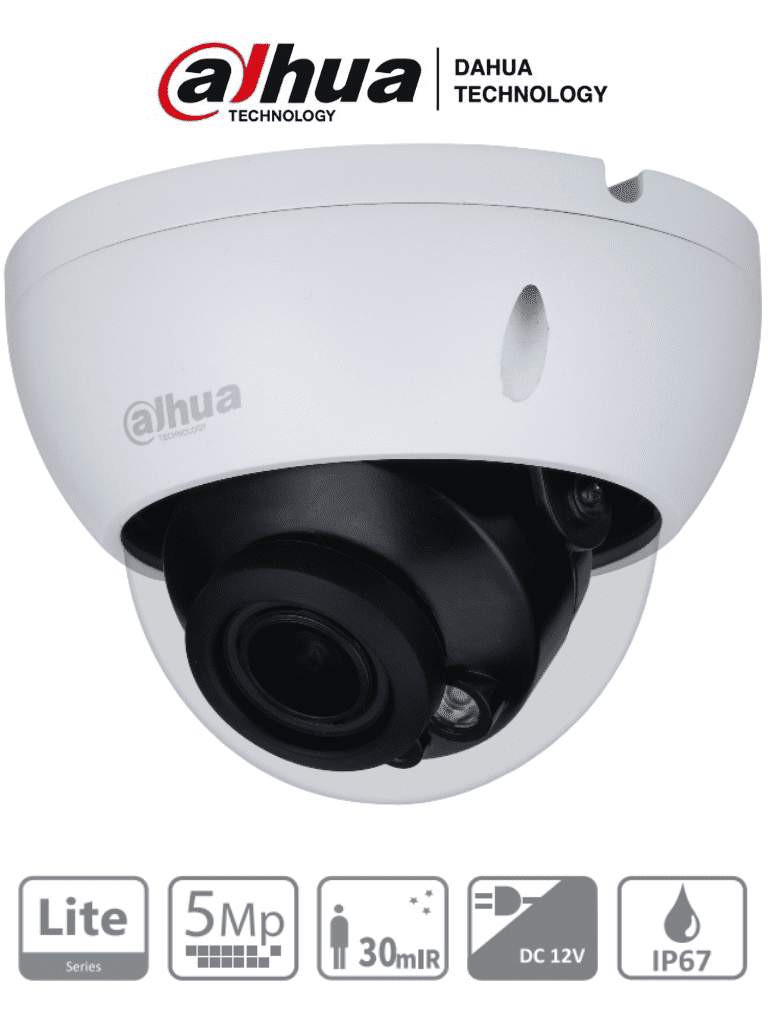 Cámara Domo Dahua HAC-HDBW1500R-Z 5MP Motorizado 2.7-12mm IR 30m IP67 IK10 CVI/AHD/TVI