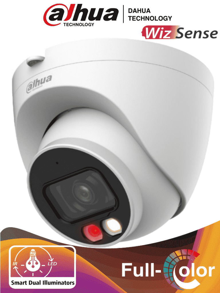 Cámara IP Dahua 2MP Full Color, Lente 2.8mm, 30M IR, Micrófono, WDR, Micro SD, PoE