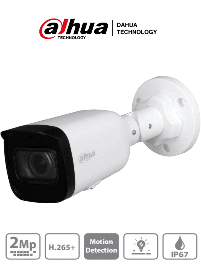Cámara IP Bullet Dahua IPC-HFW1230T1N-ZS 2MP Motorizado 2.8-12mm H.265 IR 50m IP67 PoE MicroSD DWDR 3D DNR HLC BLC LDIC10
