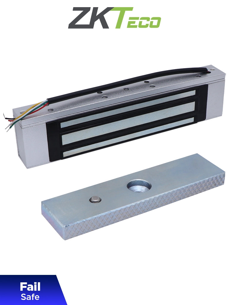 Cerradura Magnética ZKTECO LM120, 120kg, 12/24 VCC, Fail Safe, Puertas Madera/Vidrio/Metálicas
