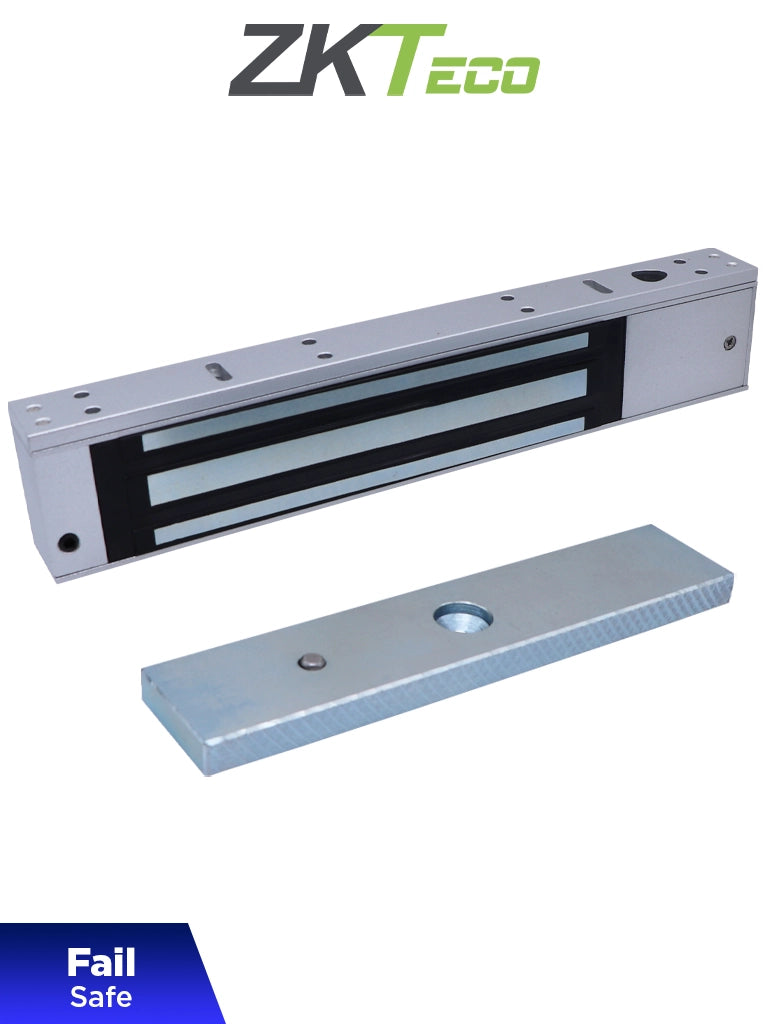 Cerradura Magnética ZKTECO LM200LED, 200kg Fuerza, 12/24 VCC, Fail Safe, Puertas Madera/Vidrio/Metálicas
