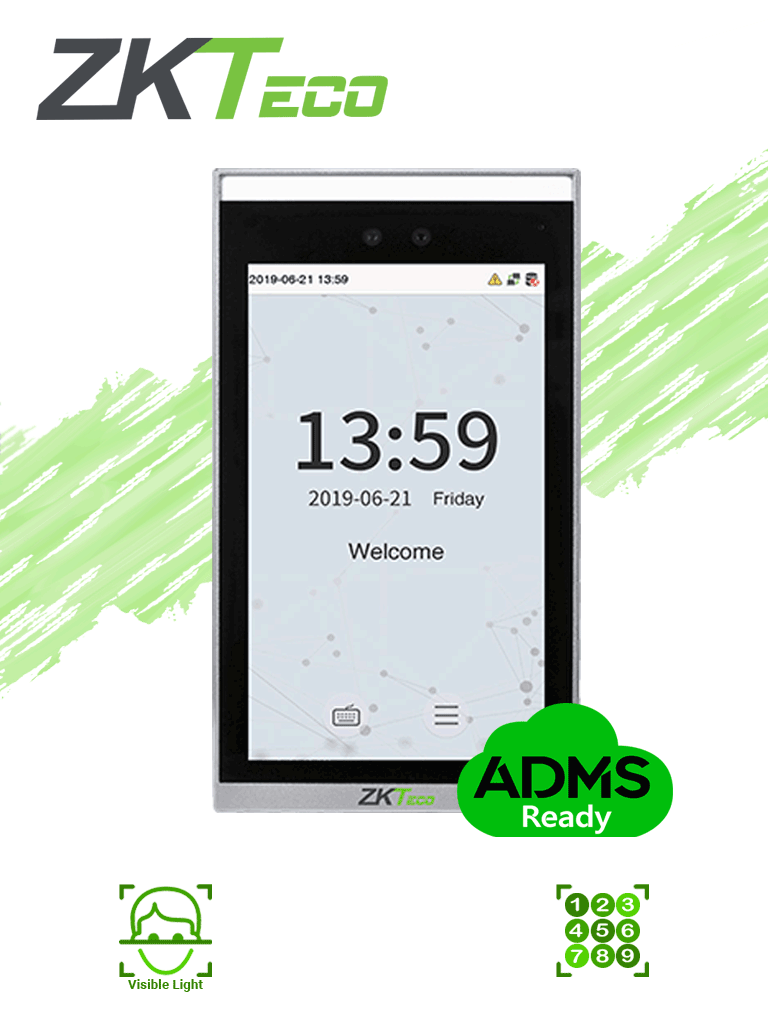 Terminal de Control de Acceso Facial ZKTeco FaceDepot7BL - 10000 Rostros / 7" / Serie Visible Light / Reconocimiento 2m