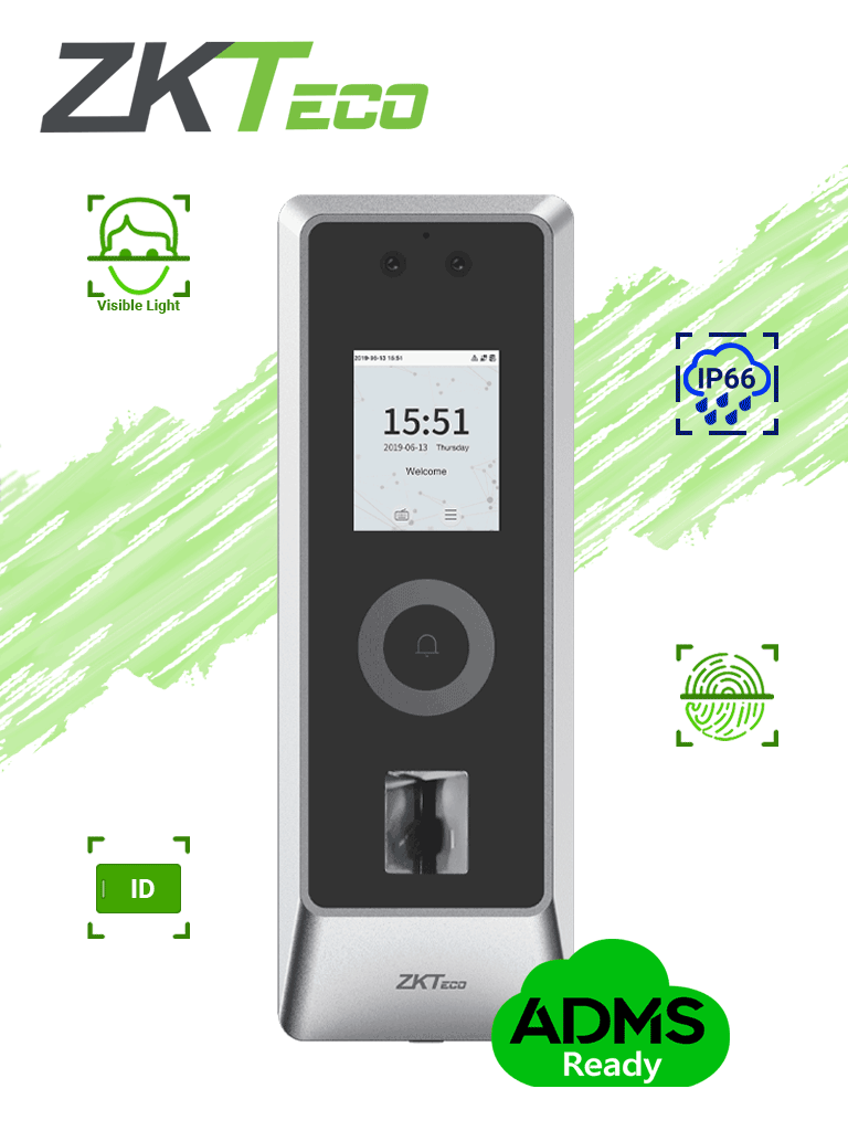 Control de Acceso Facial ZKTeco Proma IP66 IK07, 30,000 Rostros, 10,000 Huellas, 50,000 Tarjetas