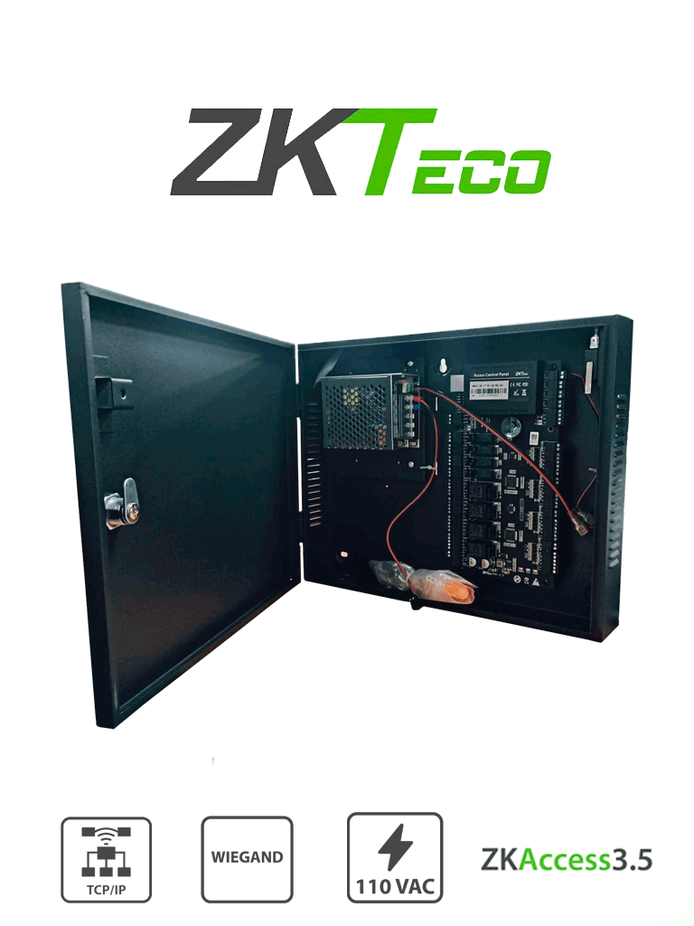 Control de Acceso ZKTeco C3400B / 4 Puertas / 4 Lectoras / PULL / Gabinete y Fuente