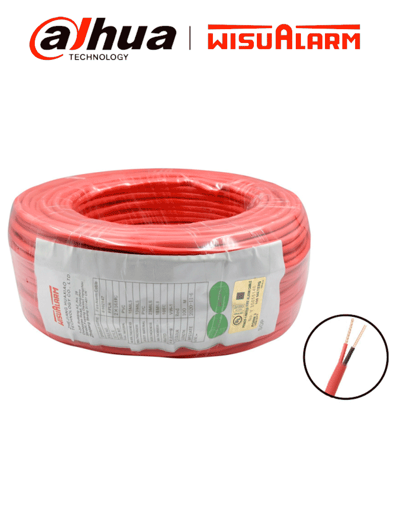 Dahua 2X18AWG-U Cable Sin Blindaje 305m, PVC UL105°C, Alta Resistencia al Fuego