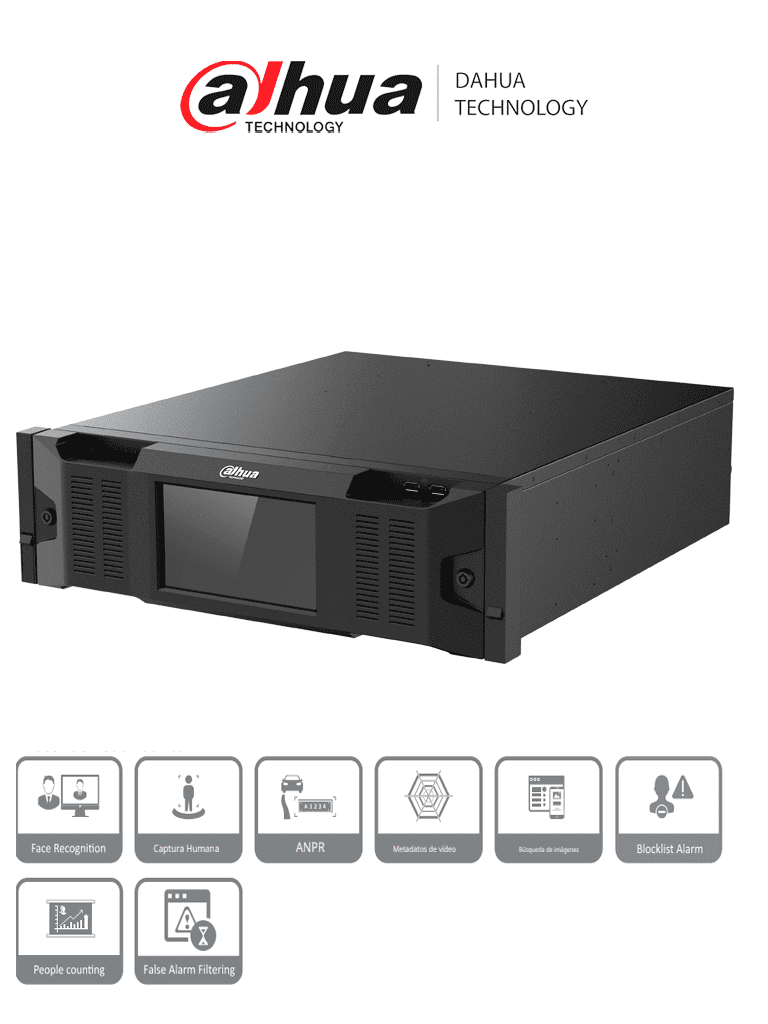 Servidor videovigilancia Dahua DHI-IVSS7016DR-8M 3U 16HDDs/256 canales/512 Mbps/RAID/Energía redundante