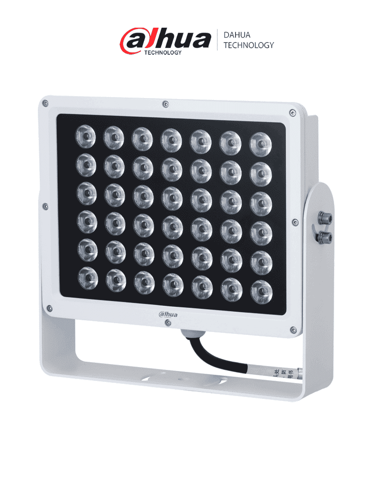 Iluminador LED Dahua ITALE-160BA-P3525 con luz cálida, alto rendimiento y sincronización RS-485.