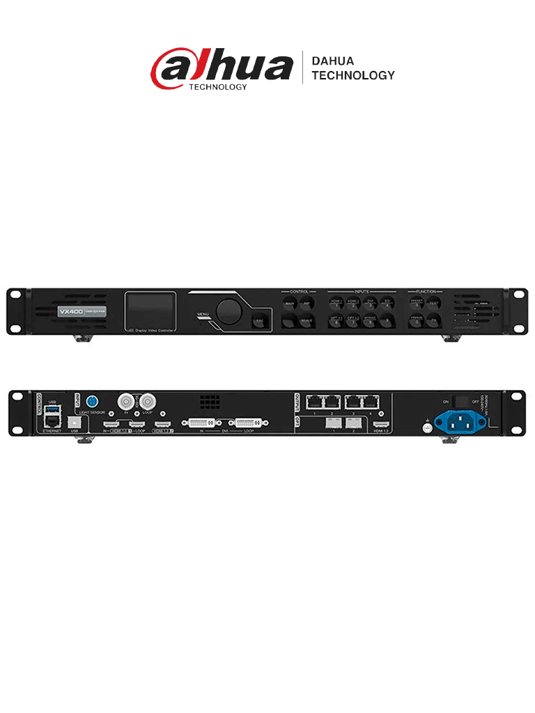 Controlador LED DAHUA VX400 con 2.3Mpx, HDMI, DVR, SDI, 4 puertos de red y carga de 2.3M puntos.