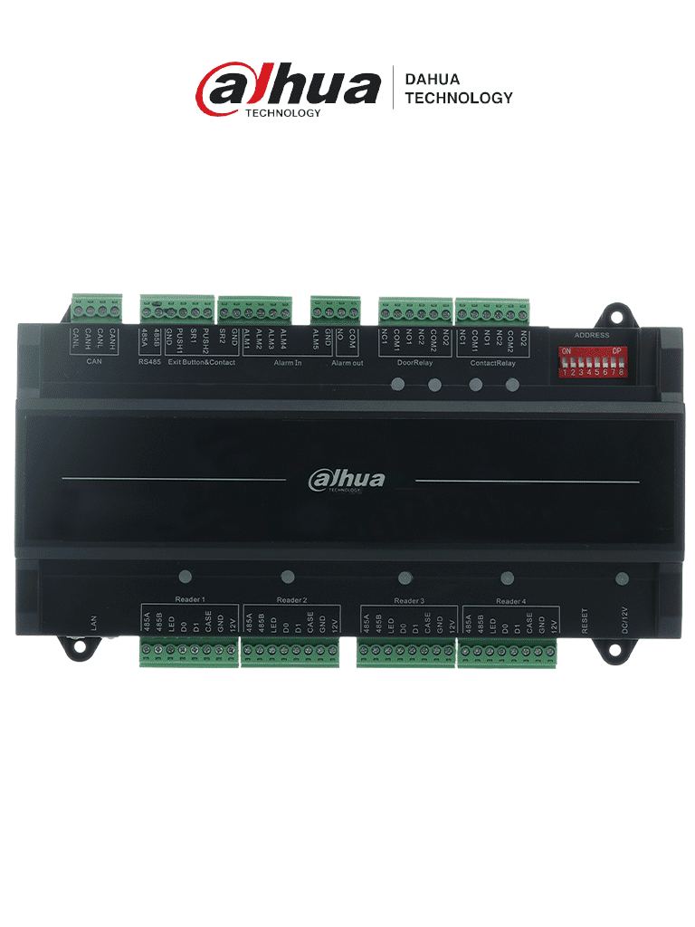 Control de Acceso Esclavo Dahua ASC2102B-T - 2 Puertas/ 4 Lectoras/ 20,000 Usuarios/ 30,000 Registros/ RS-485 y Wiegand