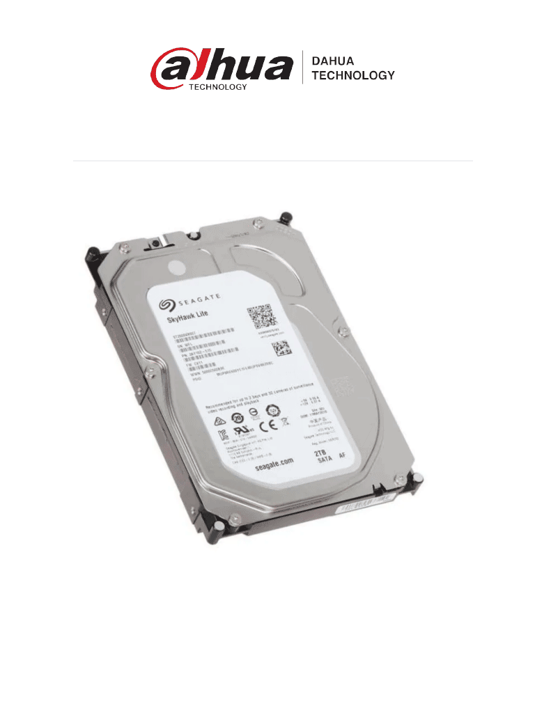 Disco Duro Seagate SkyHawk 2TB SATA 6GB/s 64 Cámaras 16 Bahías 24/7 256MB
