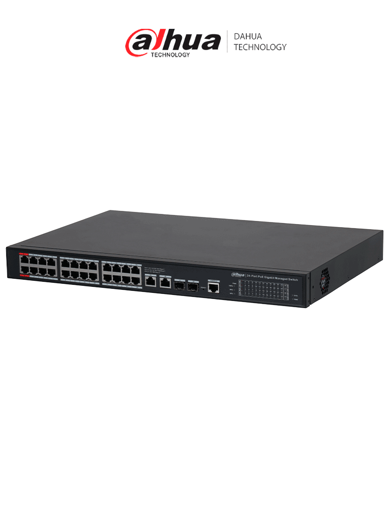 Switch Gigabit Administrable Dahua DH-S4228-24GT-360 24 Puertos Hi-PoE/ Redundancia STP/ RSTP 250m 56Gbps PoE