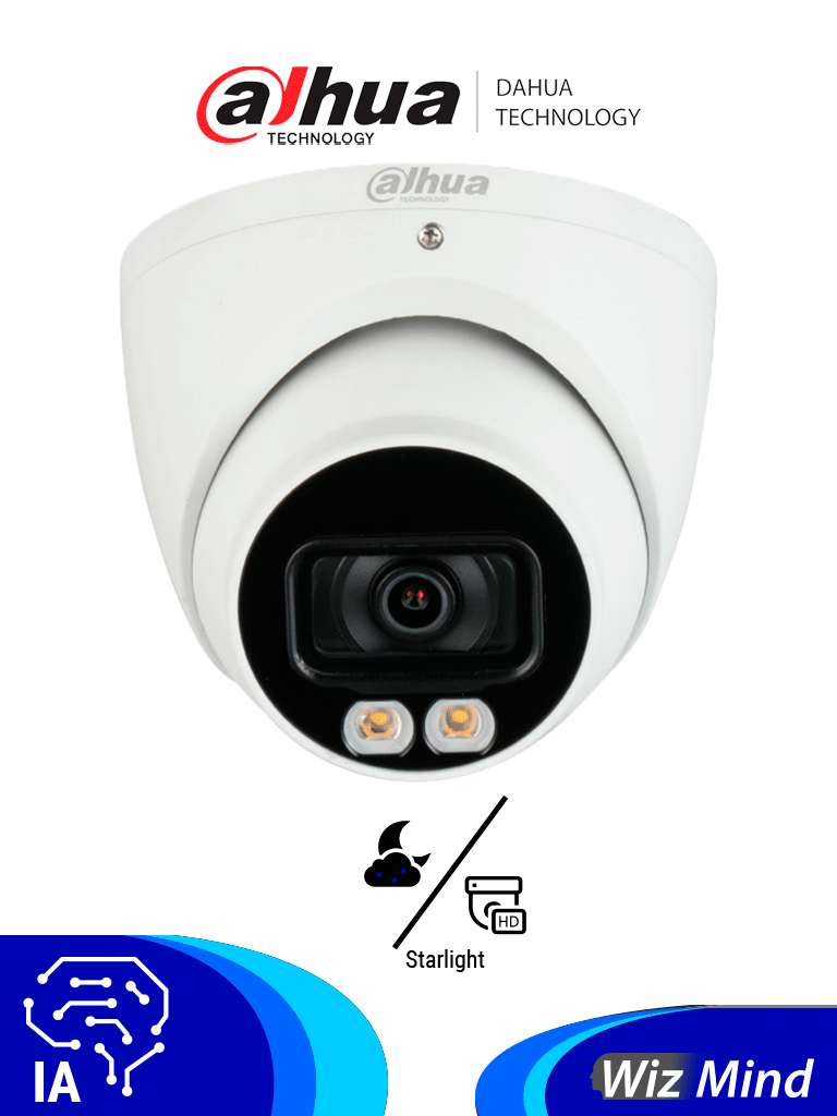 Cámara IP Dahua 4MP con Lente 2.8mm, IR 40m, IA WizMind, PoE, WDR 140dB, H.265