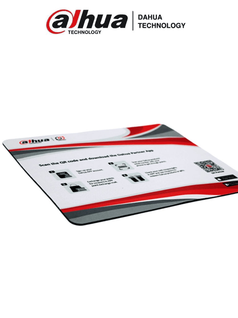 Mouse Pad Blanco Dahua MATPRO047, Info Partner APP, Promocional, Antideslizante, 30x25cm