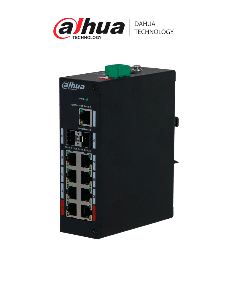 Switch PoE Dahua PFS3211-8GT-120: 8 Puertos Gigabit, 8 PoE, 2 SFP, 1 Uplink 10/100/1000, 120W, 33Gbps, 16.37Mbps