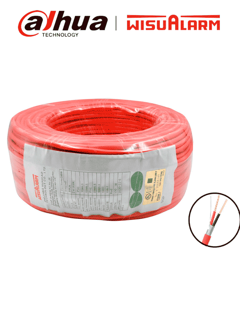 Bobina de cable para alarma de incendio 2x18awg, 305m, blindado ul105 c, 2 hilos, calibre 18 2X18AWG