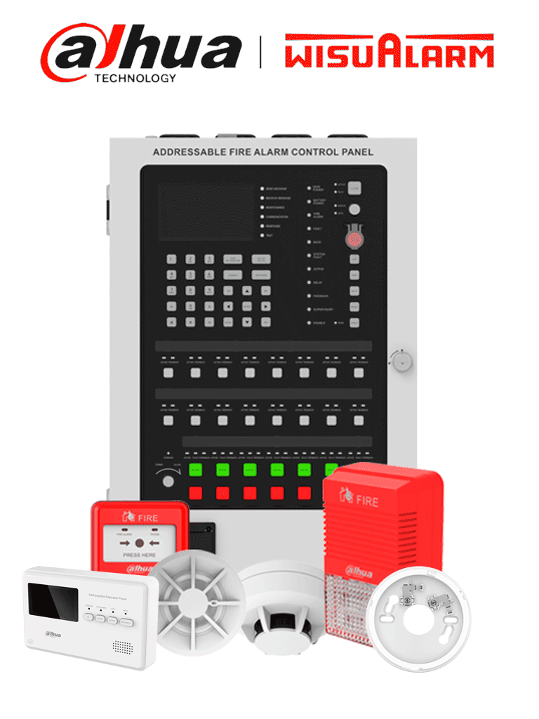 Dahua Wisualarm HY-1022-KIT, Sistema Direccionable, 8 Dispositivos, Certificación de Incendio