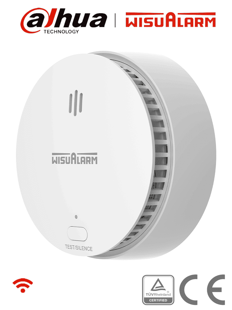 Detector de Humo WiFi 2.4 GHz Dahua Wisualarm HY-SA2FA, Sensor Fotoeléctrico, Alarma 85dB