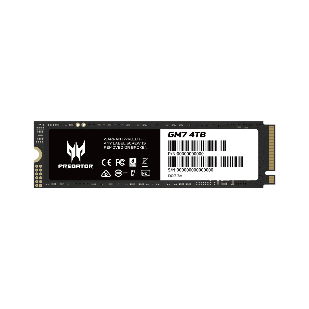 SSD 4TB Acer GM7 NVMe PCIe Gen4 M.2, Velocidad Lectura 7400 MB/s, Escritura 6500 MB/s