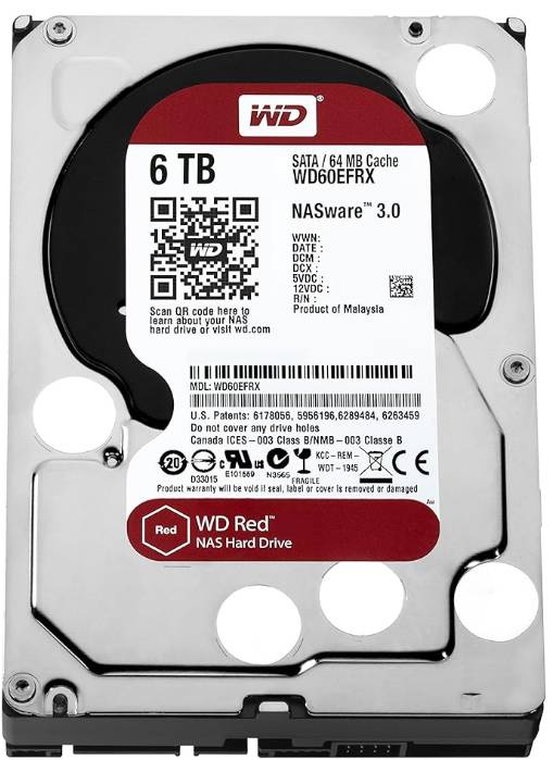 Disco Duro WESTERN DIGITAL WD60EFRX RF 6TB 5400RPM SATA III 3.5'' NAS