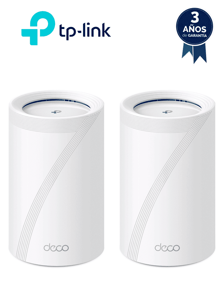 Sistema Mesh WiFi TP-LINK DECO BE65 (2-Pack) - WiFi 7 Triple Banda 11Gbps, 4 puertos 2.5Gbps, MLO, 320Mhz, Banda 6Ghz, HomeShield.