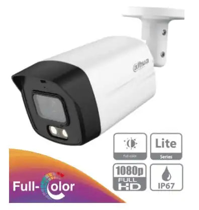 Cámara Bullet Full Color Dahua 2MP/1080p/2.8mm/40m IP67 DWDR CVI/CVBS/AHD/TVI