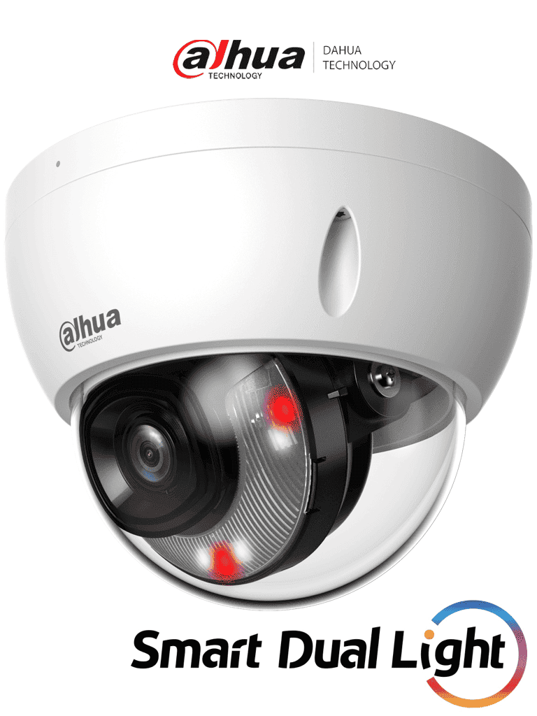 DAHUA Cámara IP Domo 4MP DH-IPC-HDBW2449E-S-IL, 2.8mm, 101°, PoE, IP67