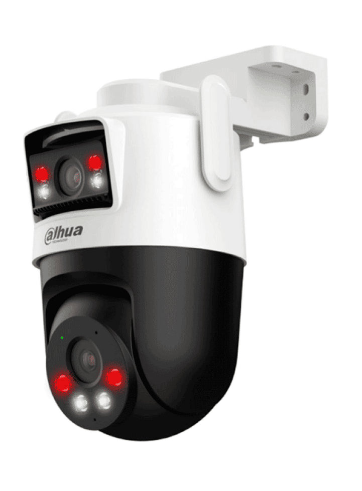 Cámara IP Dahua PT Wifi Dual 10MP, 2 Lentes 5MP Fijo/PT, Iluminador IR 50m, Micrófono/Altavoz, IA, Autotracking, Disuasión, Ranura MicroSD, IP66