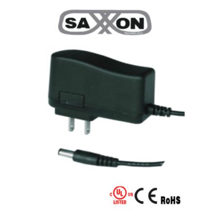 Fuente de Poder Saxxon Regulada 12Vcc 1 Amper Conector Macho CCTV/Múltiples Usos