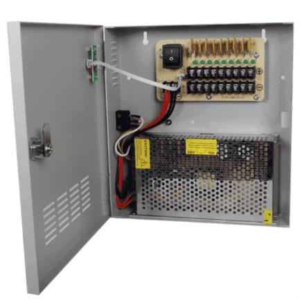 Fuente de Poder Saxxon PSU1220-D9, 12V/20A, Distribuidor para 9 Cámaras, 2.22A por Canal