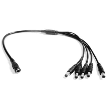 Divisor de energía Saxxon para 5 cámaras, 1 conector hembra, 5 conectores macho 2.1mm