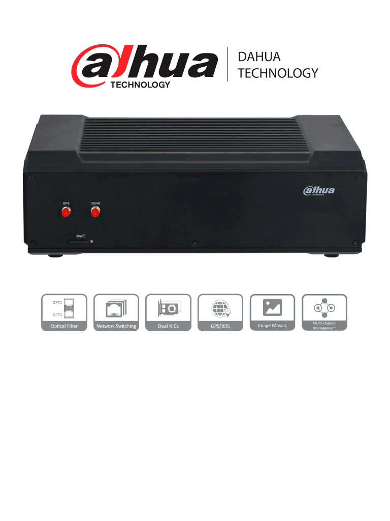 Terminal de almacenamiento Dahua Edge DHI-ITSE1200-TA-G04, 12 canales HD, GPS, Beidou y 4G.