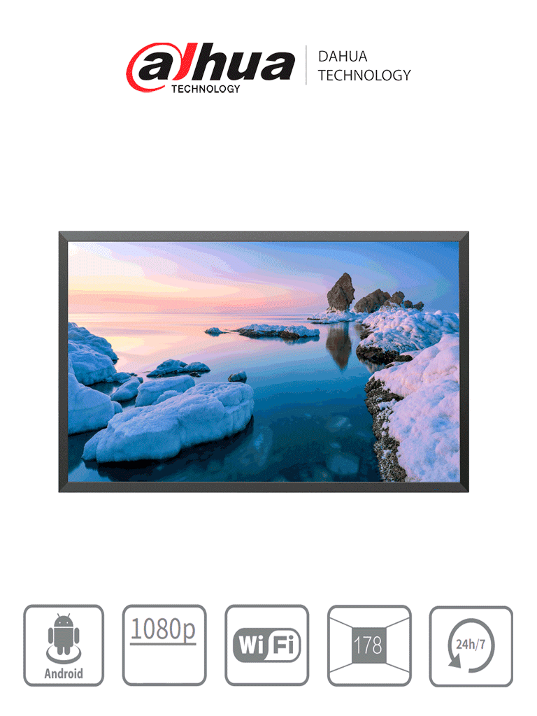 Pantalla de Señalización DAHUA DHI-LDH43-SAI200KD 43" Industrial/ Carcasa Metálica/ Procesador 4 núcleos