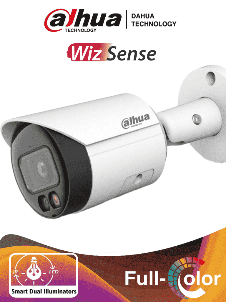 Cámara Bullet IP Dahua IPC-HFW2249S-S IL, 2MP Full Color, Lente 2.8mm, 30m IR, MicroSD, WDR 120dB, PoE Switch